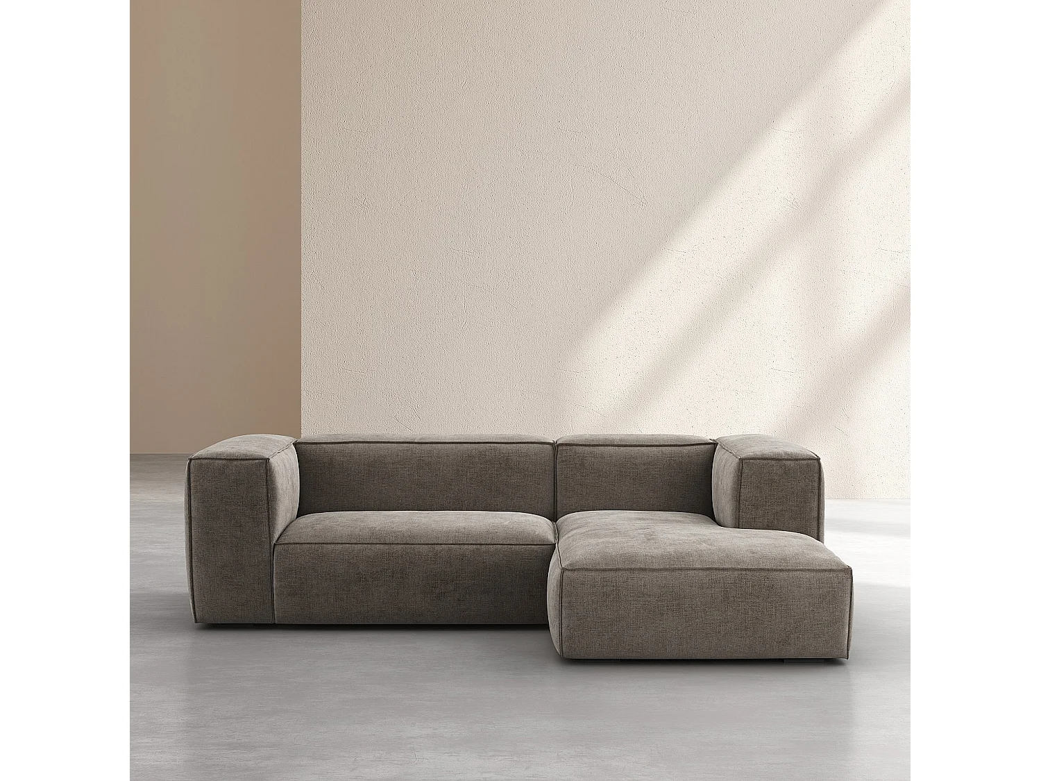 Habitat - Canapé d'angle droit en tissu Kumal - Gris ardoise - Edwin