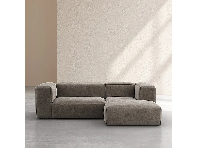 Habitat - Canapé d'angle droit en tissu Kumal - Gris ardoise - Edwin