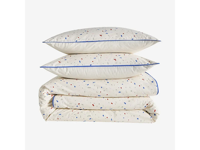 Habitat - Parure de lit en percale de coton bio - 240 x 220 cm - Motifs à pois - Design by Floriane Jacques - Arlette