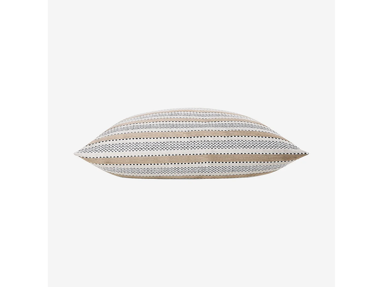 Coussin en tissu jacquard - 44 x 44 cm - Motifs à rayures - Beige