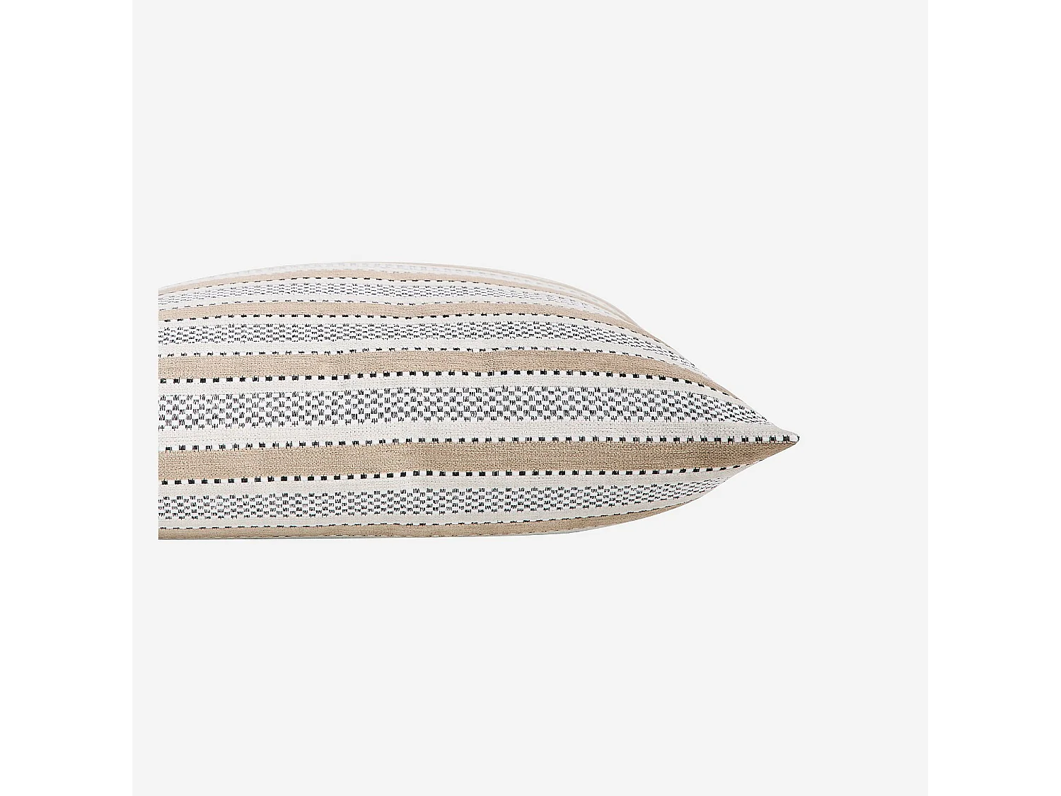 Coussin en tissu jacquard - 44 x 44 cm - Motifs à rayures - Beige
