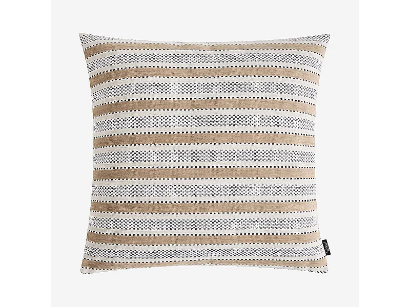 Habitat - Coussin en tissu jacquard - 44 x 44 cm - Motifs à rayures - Beige - Aristide