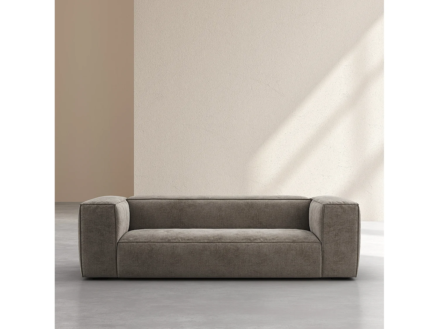 Canapé 3 places en tissu Kumal - Gris ardoise