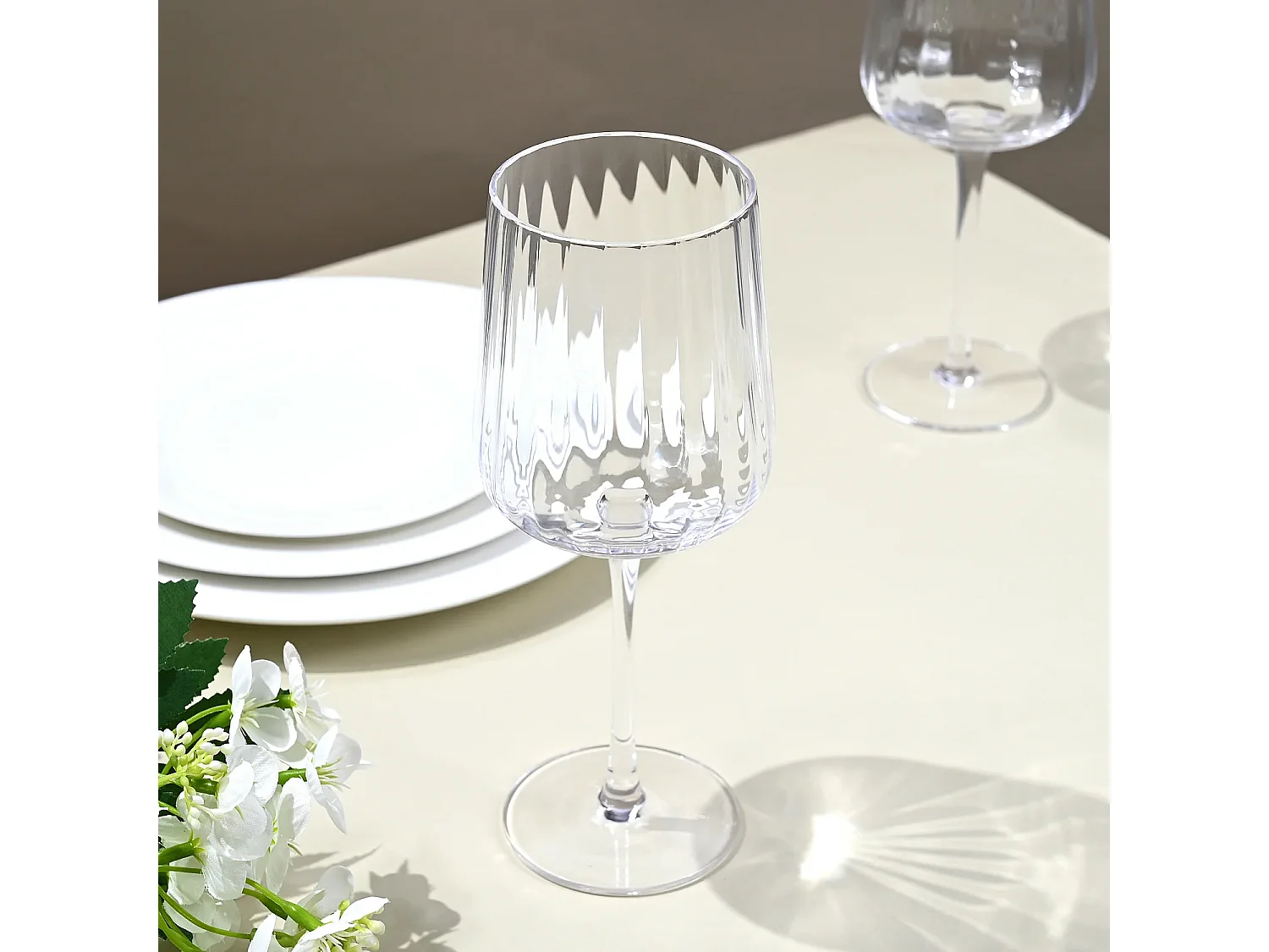 Lot de 6 verres à vin rouge en verre cristallin - 43 cl - Transparent
