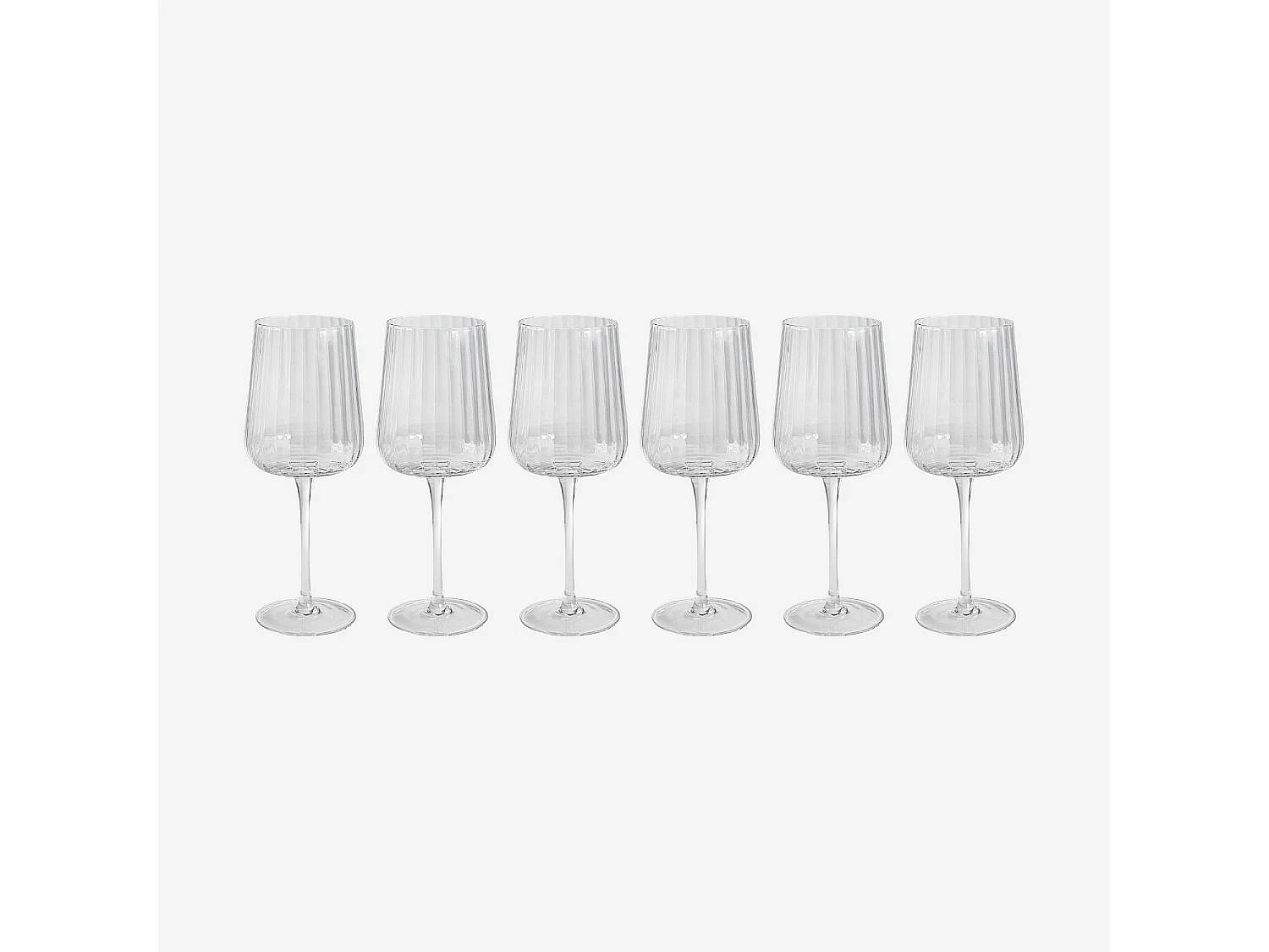 Lot de 6 verres à vin rouge en verre cristallin - 43 cl - Transparent