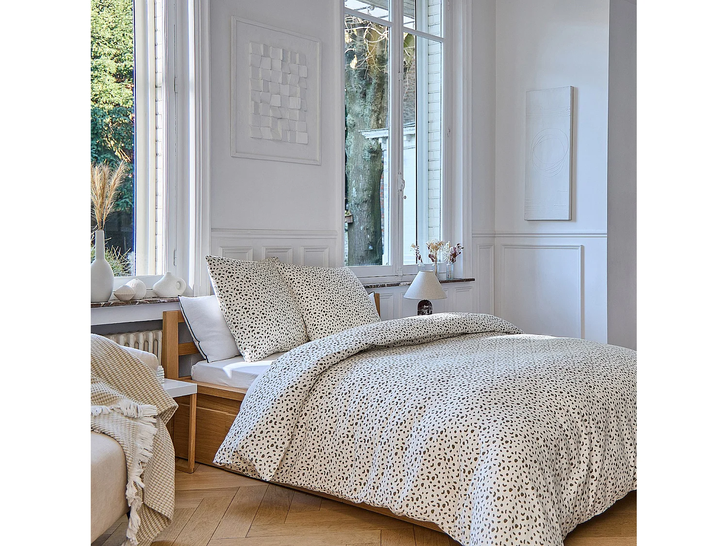 Parure de lit en double gaze de coton - 240 x 220 cm - Bronze - Design by Floriane Jacques