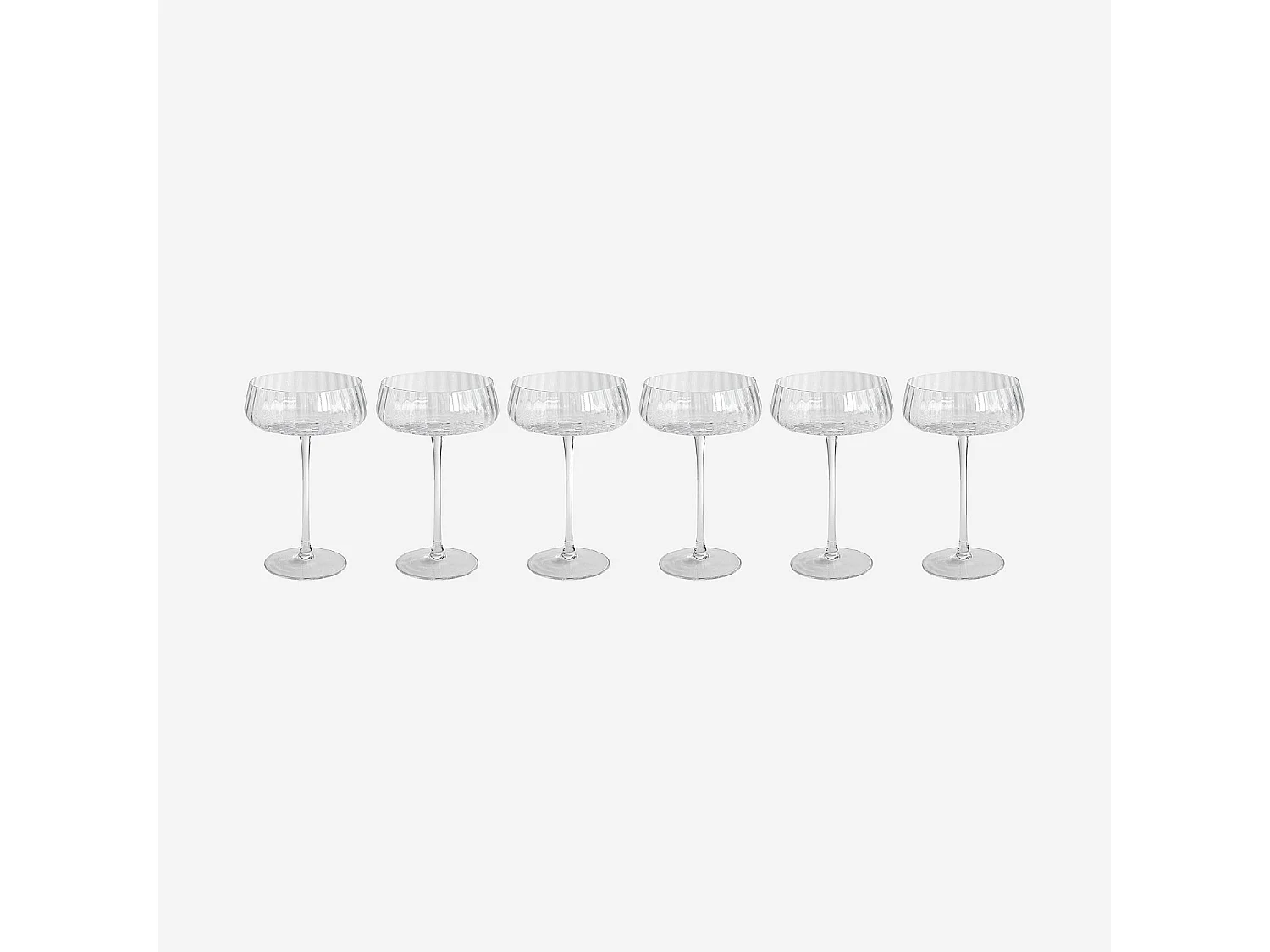Lot de 6 coupes à champagne en verre cristallin - 32 cl - Transparent