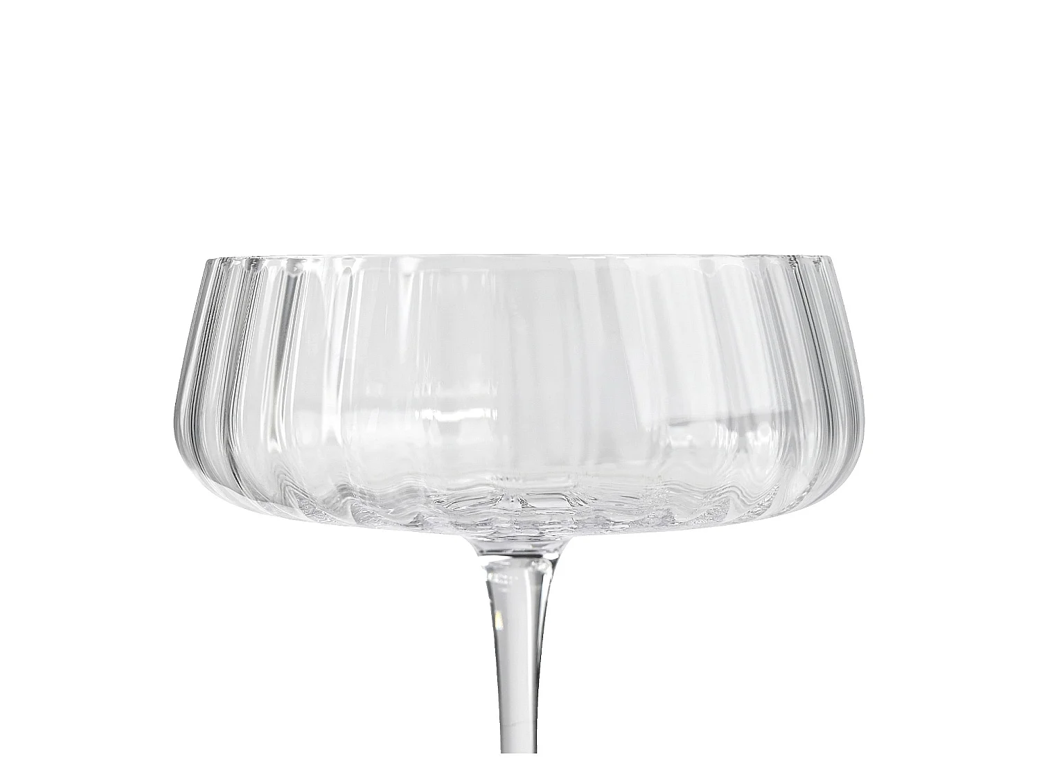 Habitat - Lot de 6 coupes à champagne en verre cristallin - 32 cl - Transparent - Cleo