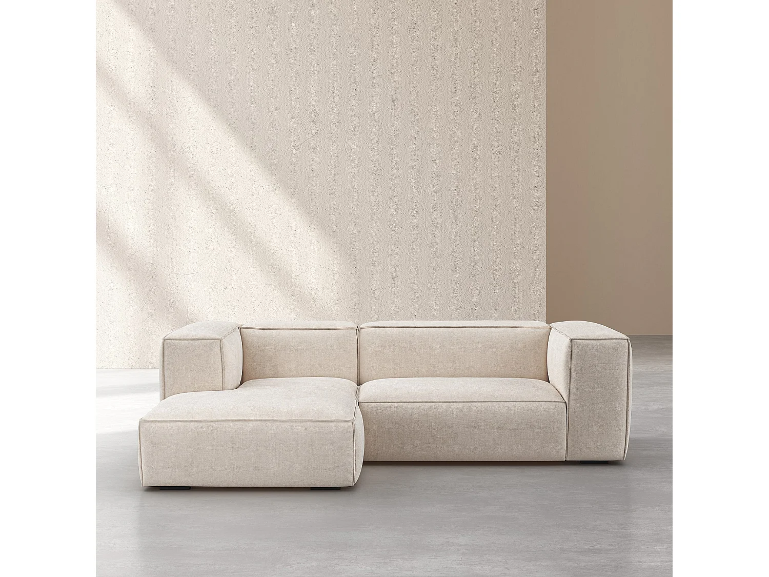 Habitat - Canapé d'angle gauche en tissu Kumal - Écru - Edwin