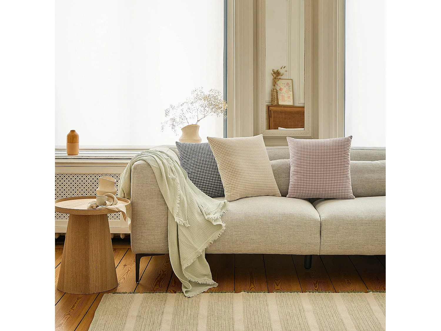 Coussin en coton - 45 x 45 cm - Beige