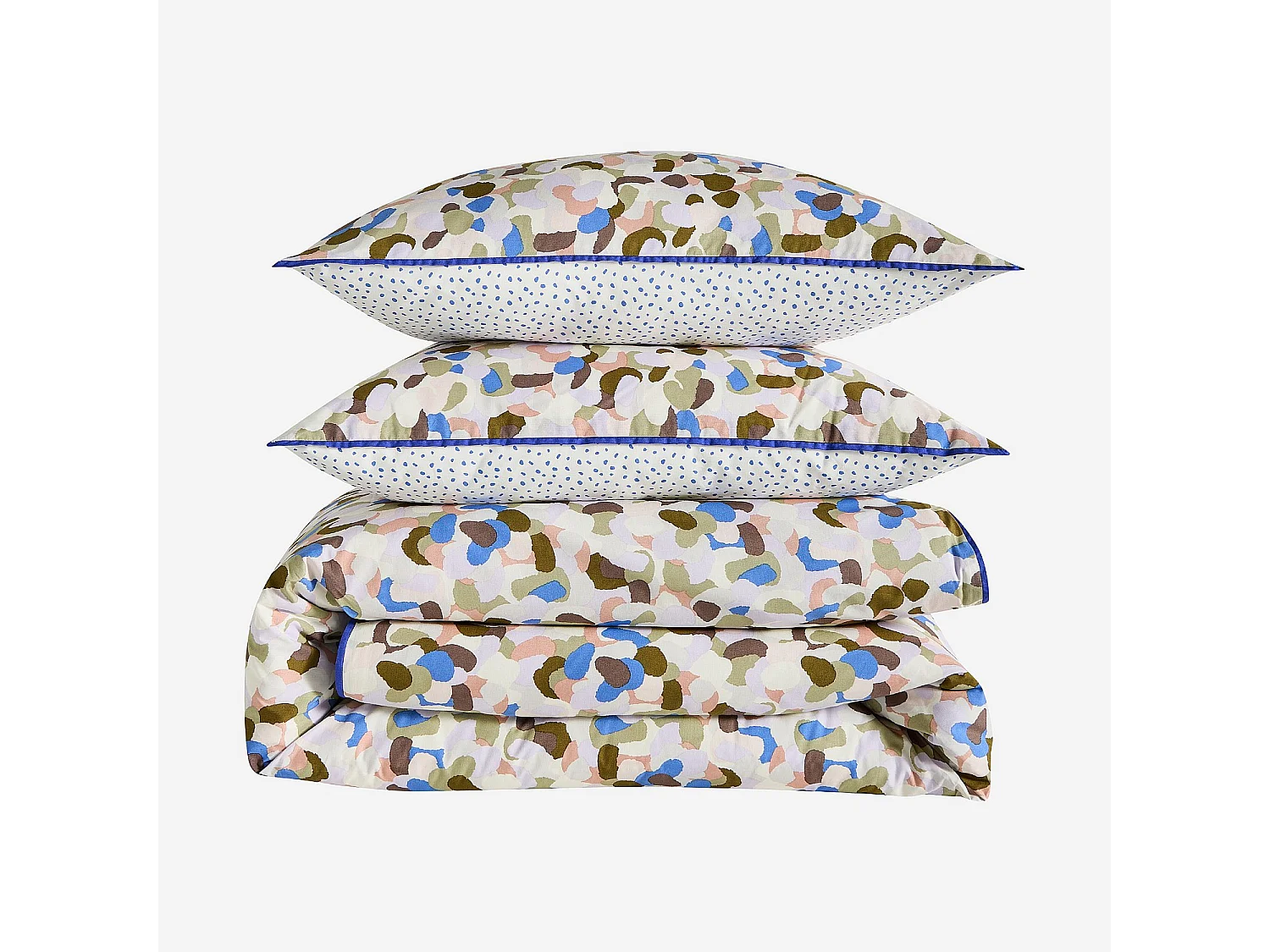 Habitat - Parure de lit en percale de coton bio - 240 x 220 cm - Motifs multicolores - Design by Floriane Jacques - Aubin