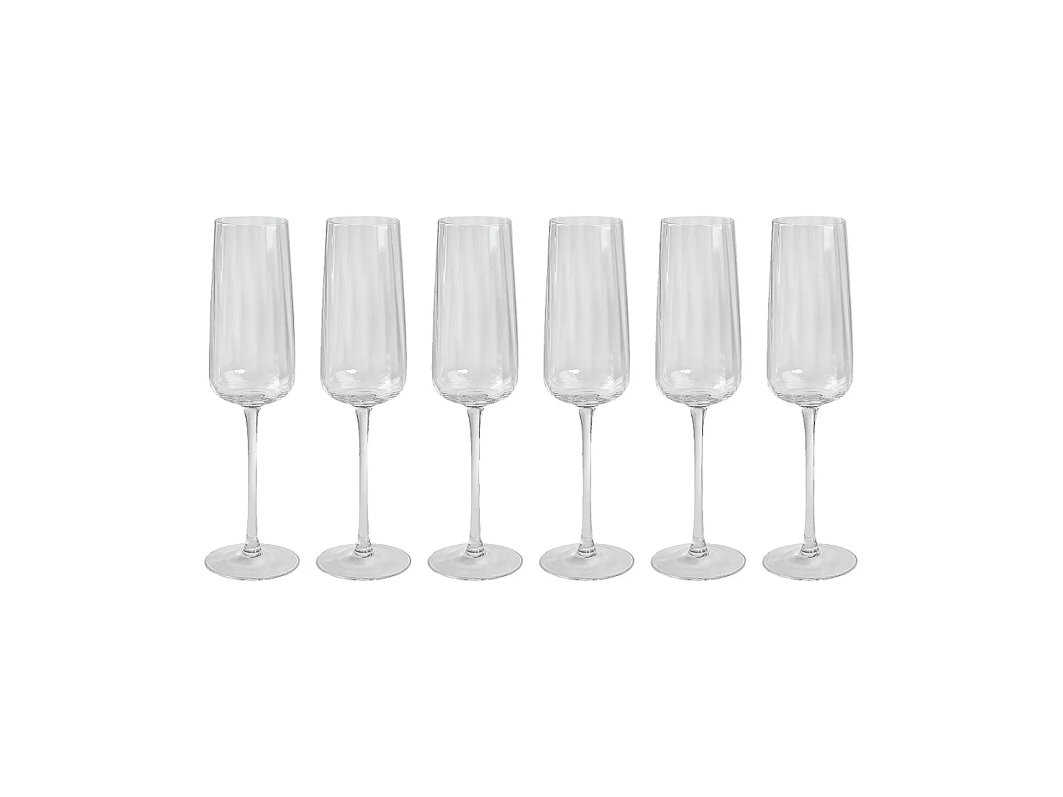 Habitat - Lot de 6 flûtes à champagne en verre cristallin - 28 cl - Transparent - Cleo