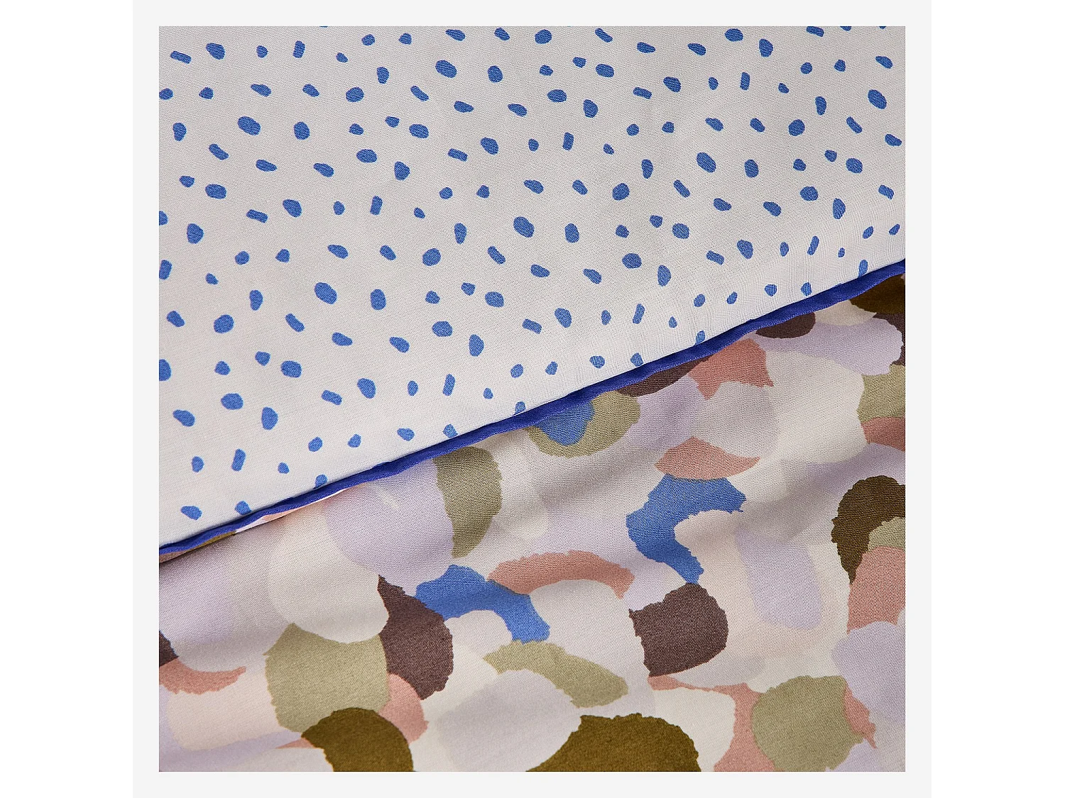 Parure de lit en percale de coton bio - 140 x 200 cm - Motifs multicolores - Design by Floriane Jacques