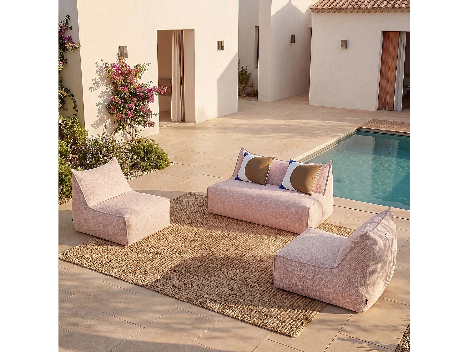 Habitat - Fauteuil de jardin en tissu déperlant - Rose argile - Terzo