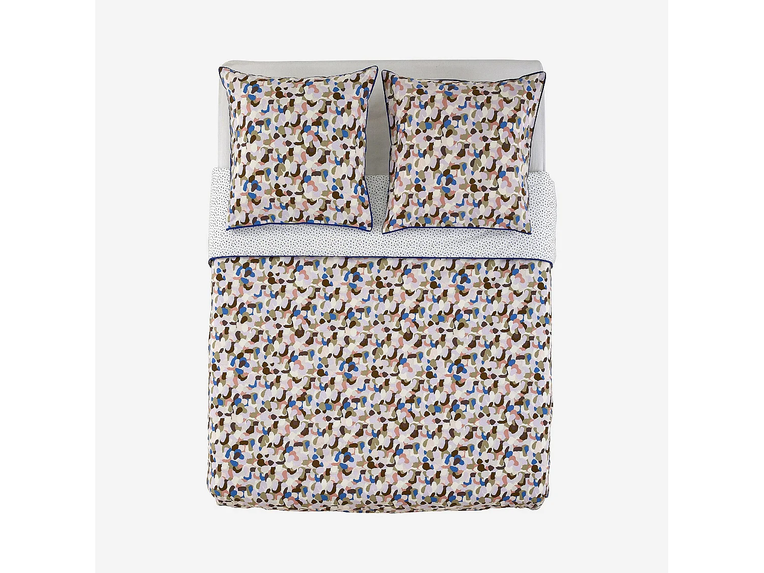 Parure de lit en percale de coton bio - 260 x 240 cm - Motifs multicolores - Design by Floriane Jacques