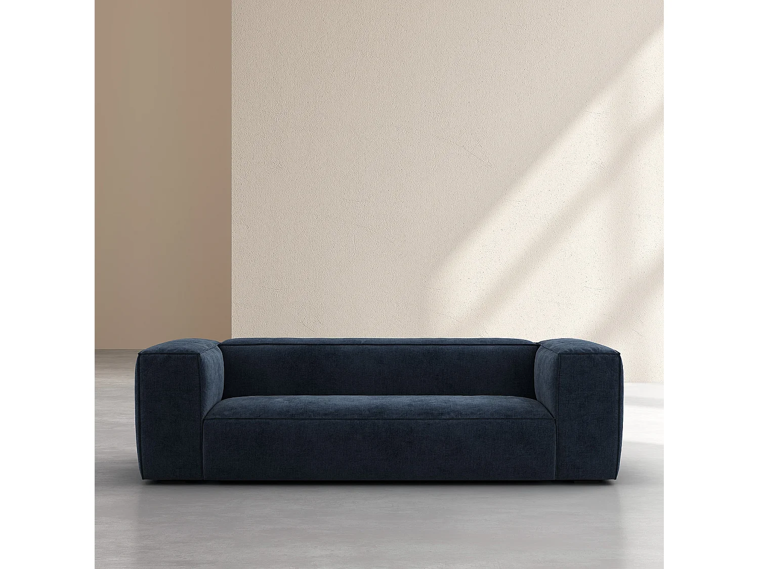 Canapé 4 places en tissu Kumal - Bleu nuit