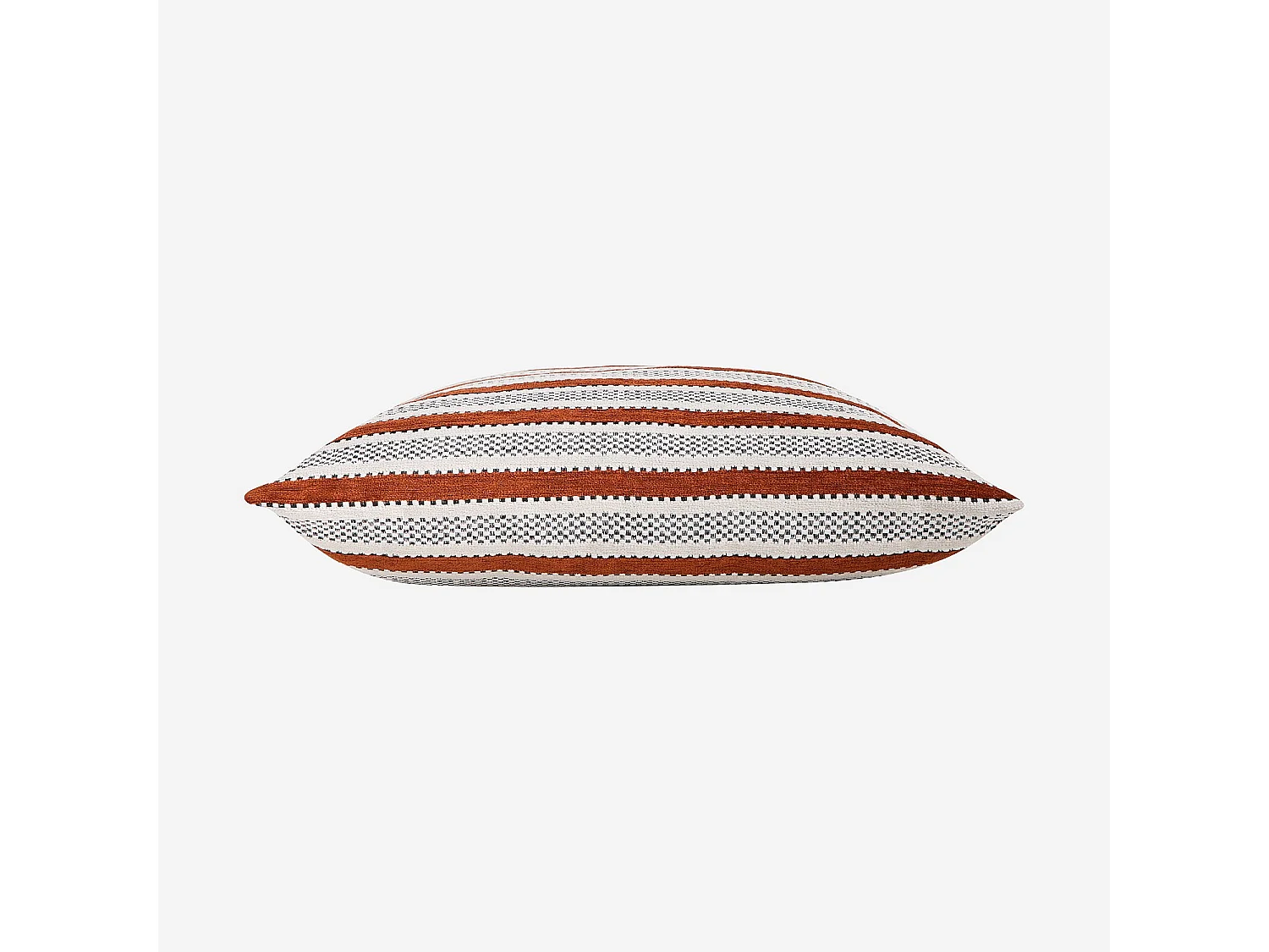 Coussin en tissu jacquard - 44 x 44 cm - Motifs à rayures - Terracotta