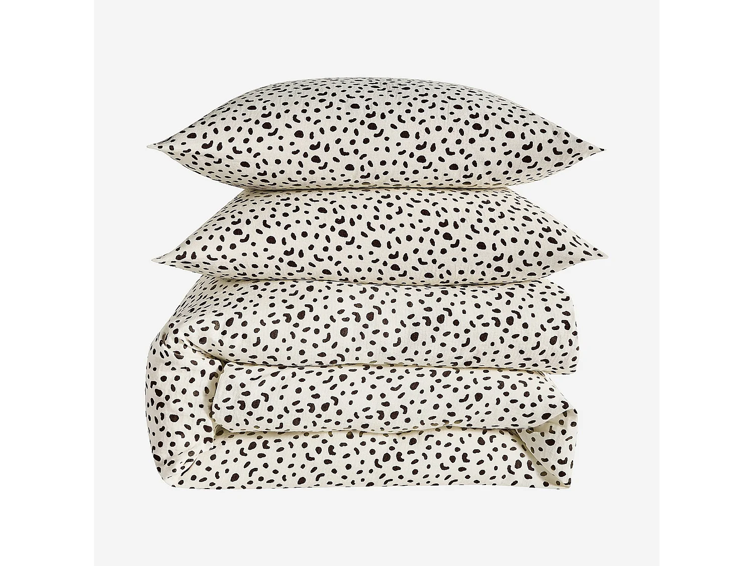 Parure de lit en double gaze de coton - 240 x 220 cm - Marron - Design by Floriane Jacques