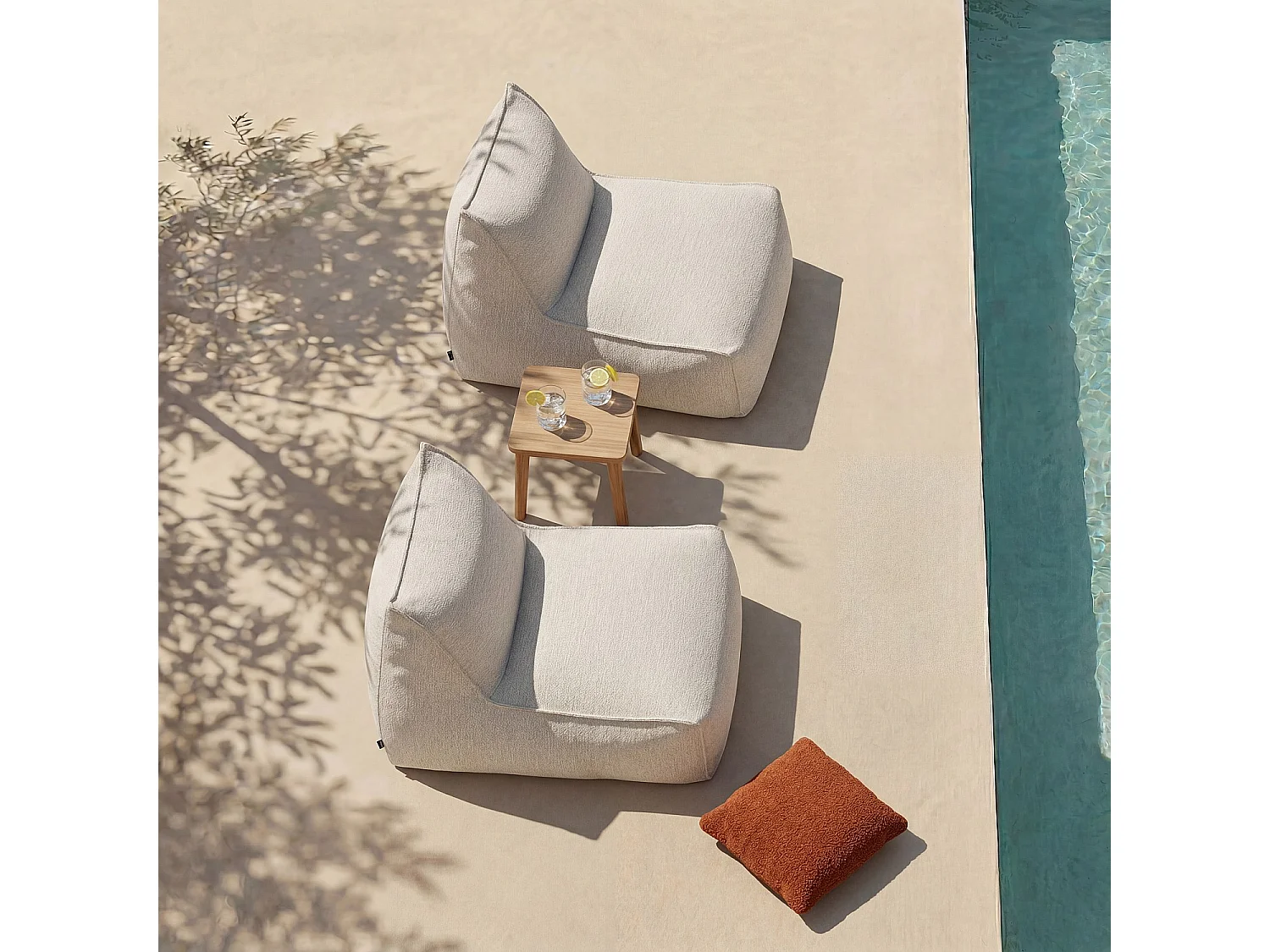 Habitat - Fauteuil de jardin en tissu déperlant - Crème - Terzo