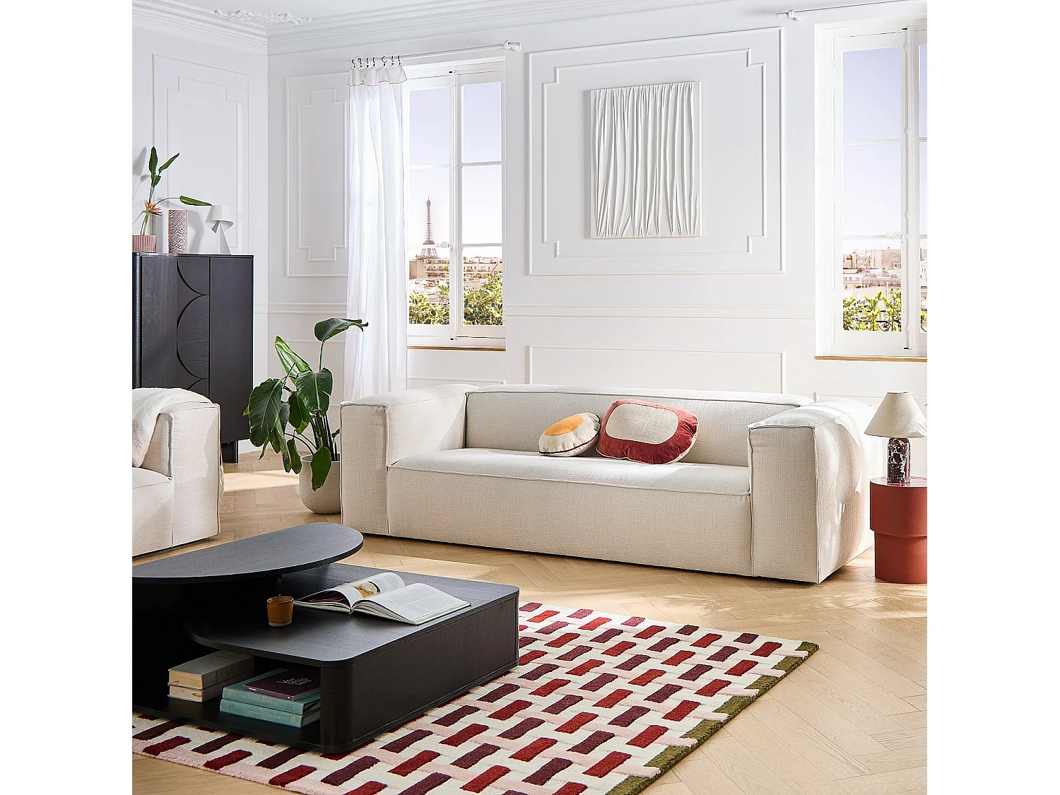 Habitat - Canapé 4 places en tissu Kumal - Gris ardoise - Edwin