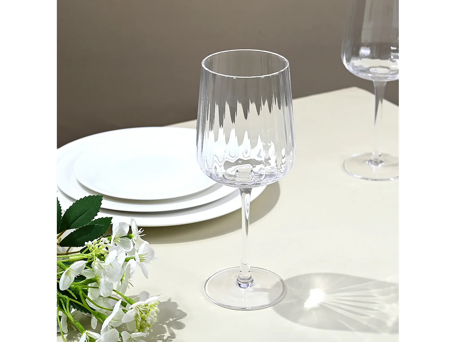 Lot de 6 verres à vin blanc en verre cristallin - 33 cl - Transparent
