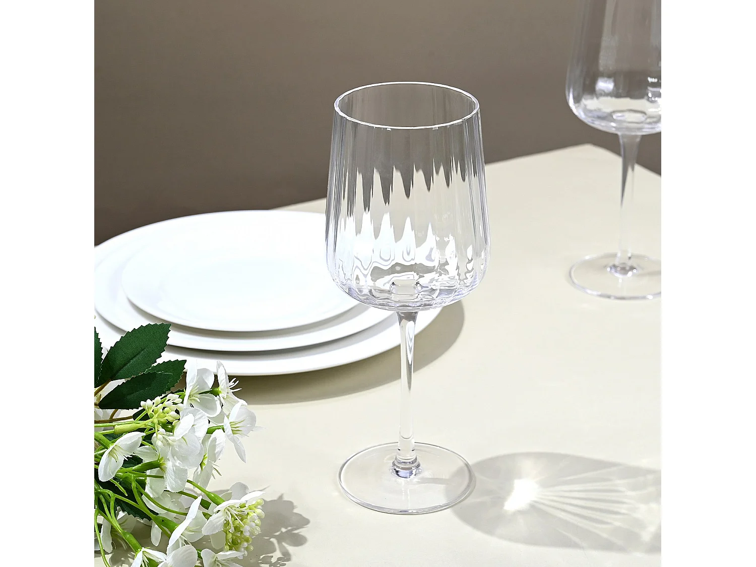 Lot de 6 verres à vin blanc en verre cristallin - 33 cl - Transparent