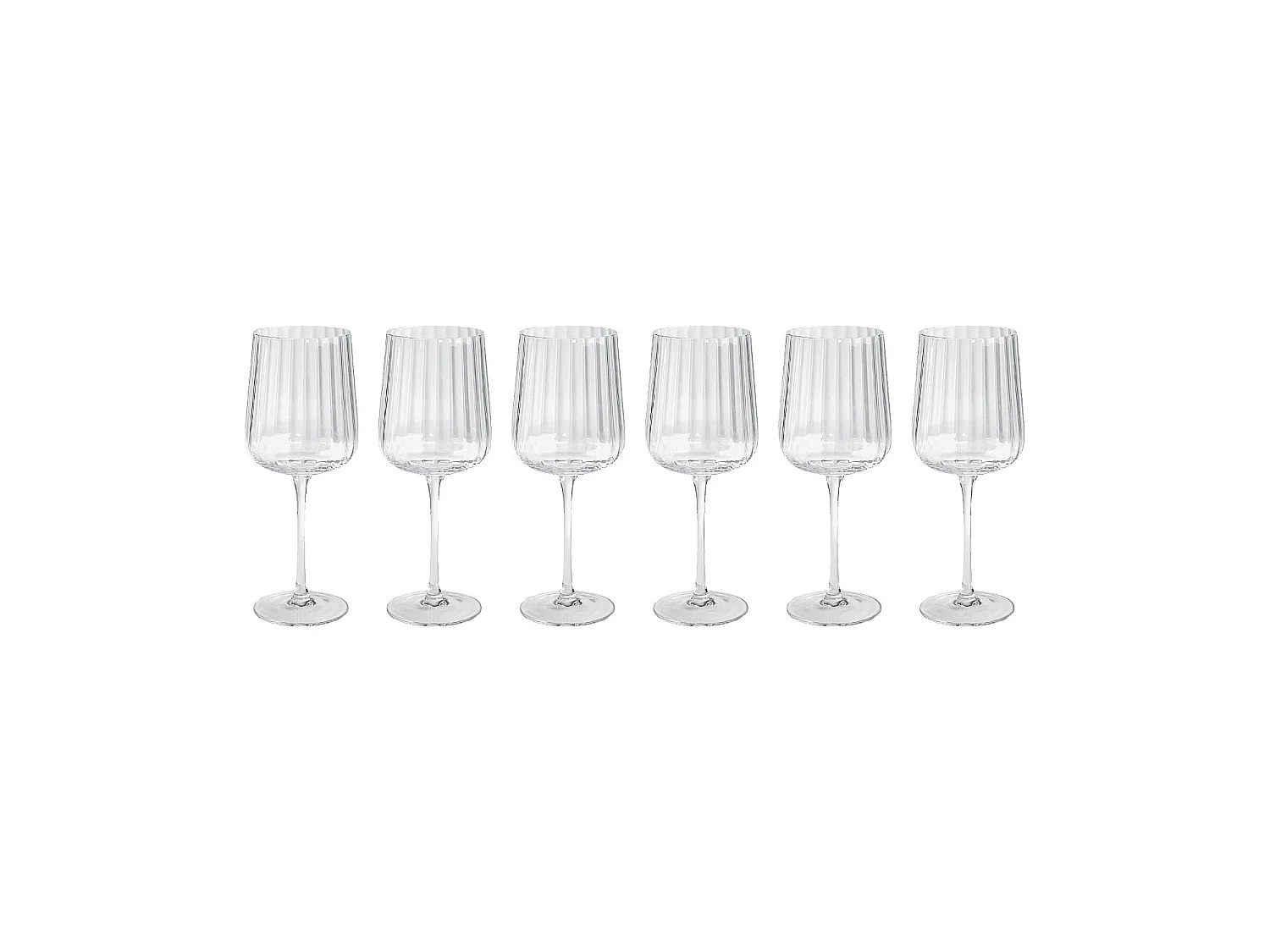Habitat - Lot de 6 verres à vin blanc en verre cristallin - 33 cl - Transparent - Cleo