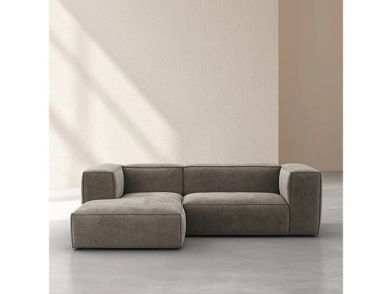 Habitat - Canapé d'angle gauche en tissu Kumal - Gris ardoise - Edwin