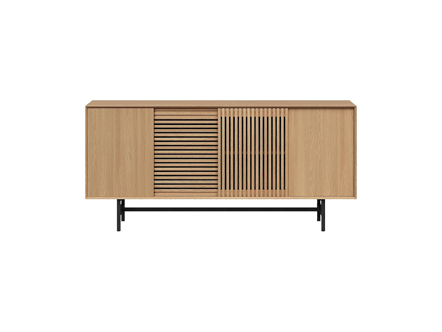 Habitat - Buffet bas 4 portes en chêne - Naturel - Design by Céline Mognon Fichet - Elya