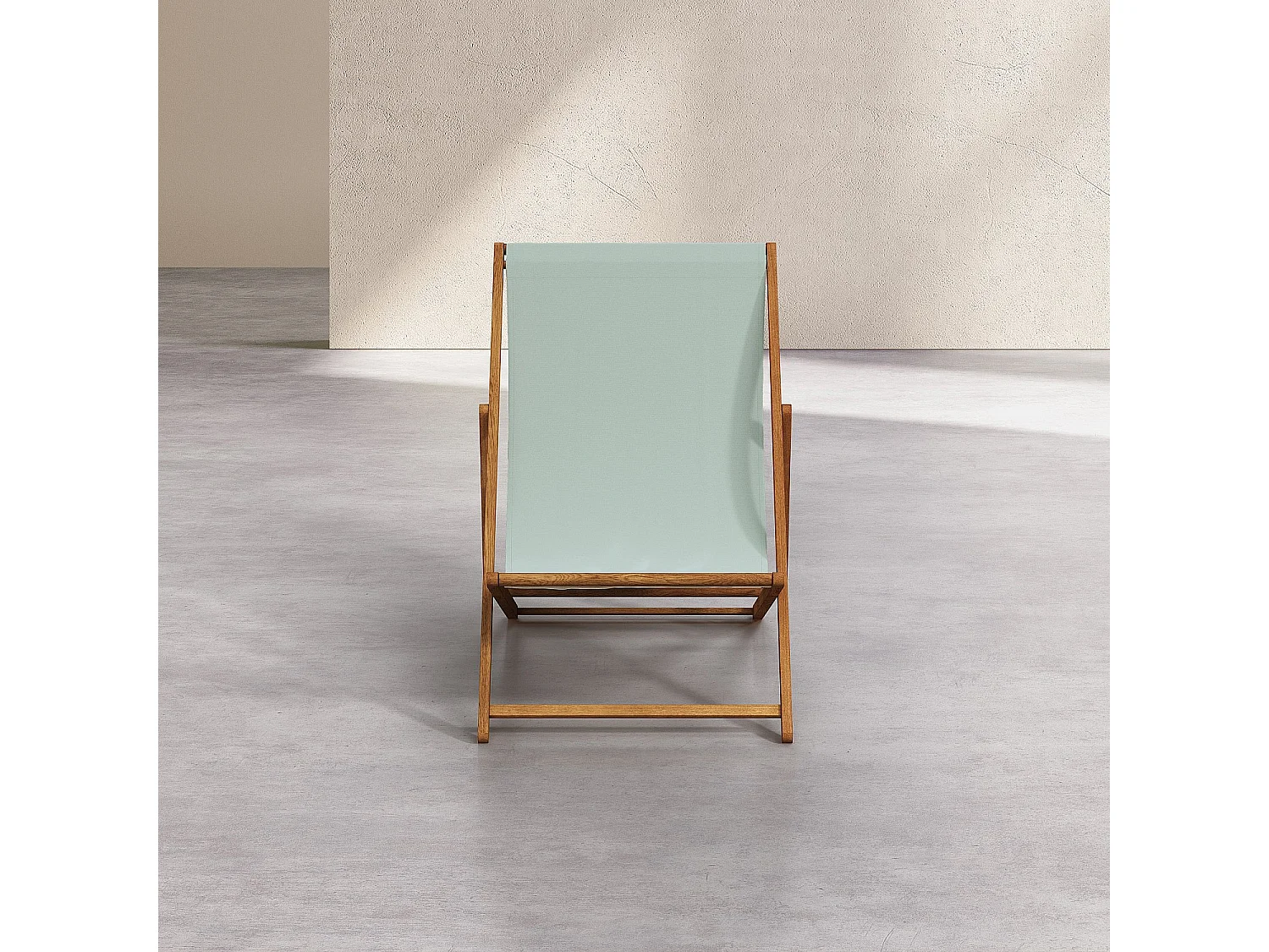 Chilienne en chêne et toile en coton - Vert céladon