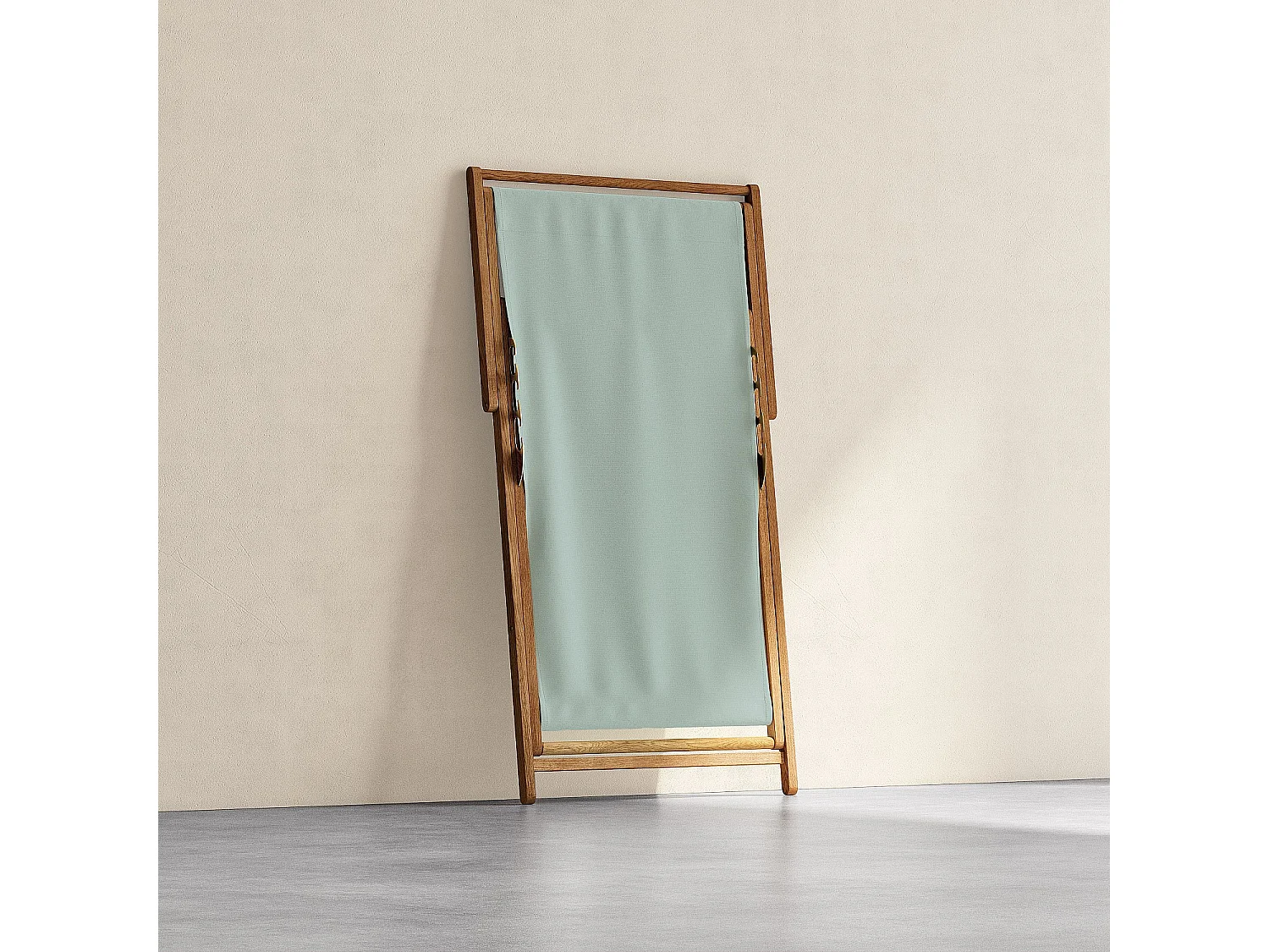 Chilienne en chêne et toile en coton - Vert céladon