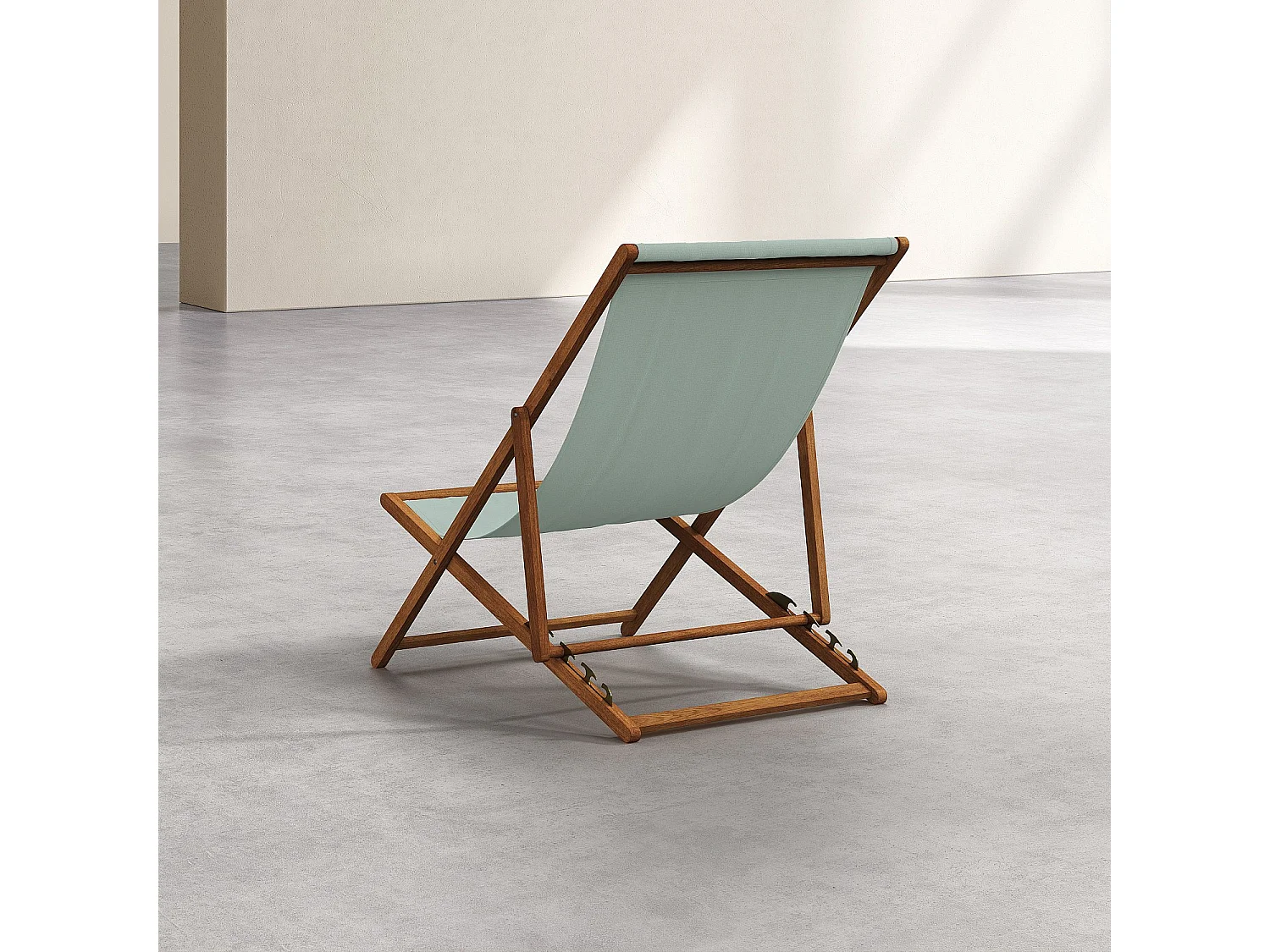 Chilienne en chêne et toile en coton - Vert céladon
