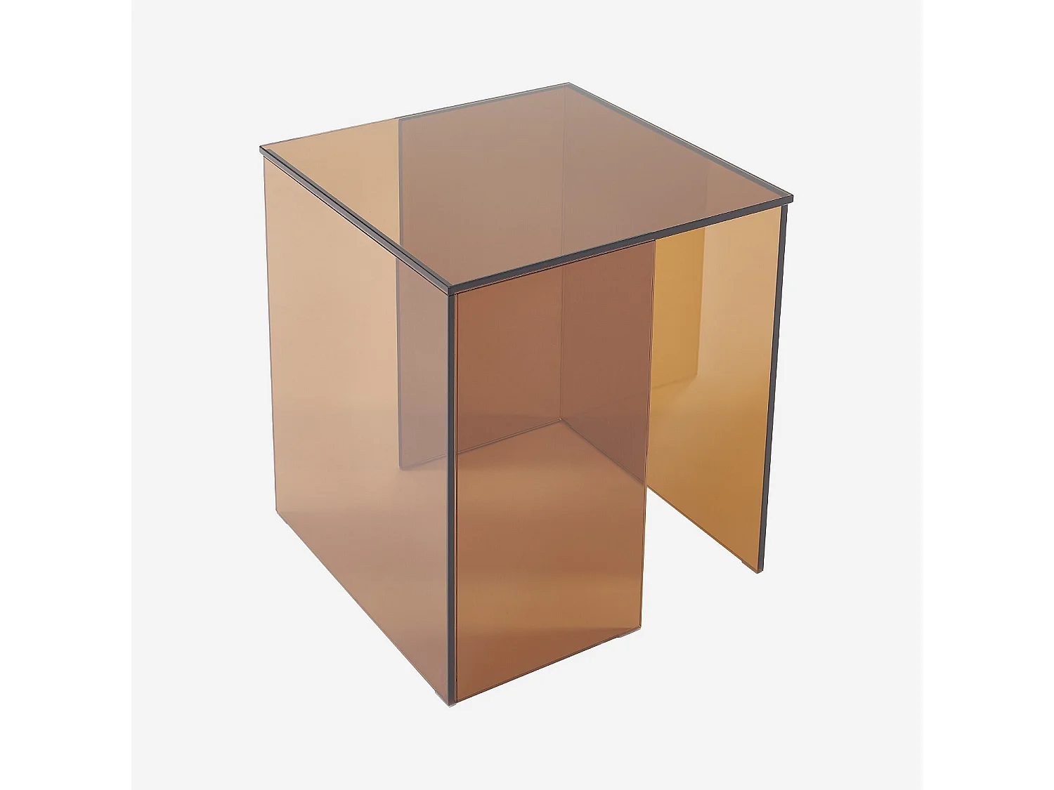 Table d'appoint en verre trempé - Marron ambré - Design by Céline Mognon Fichet