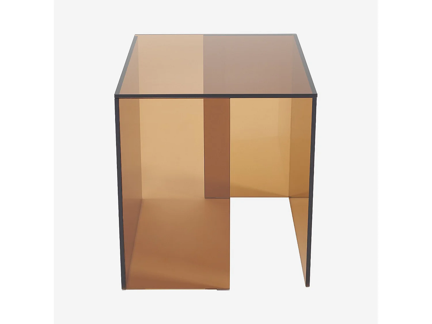 Table d'appoint en verre trempé - Marron ambré - Design by Céline Mognon Fichet