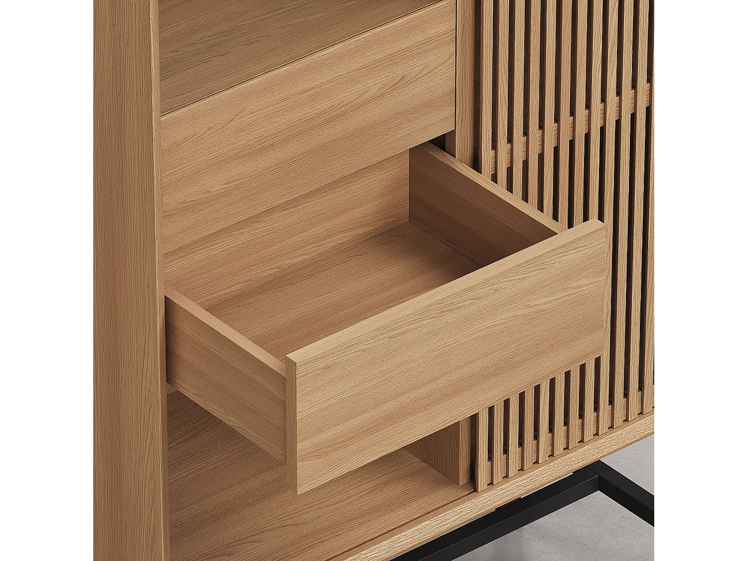 Buffet haut 1 porte et 2 tiroirs en chêne - Naturel - Design by Céline Mognon Fichet