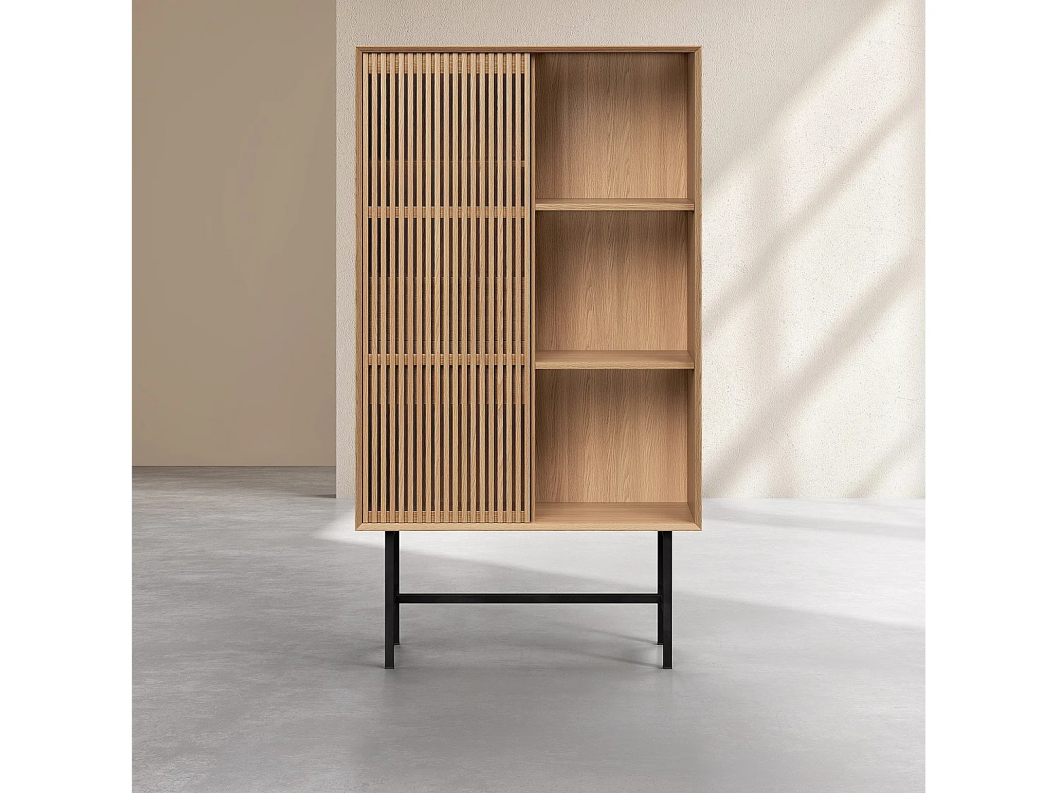 Buffet haut 1 porte et 2 tiroirs en chêne - Naturel - Design by Céline Mognon Fichet