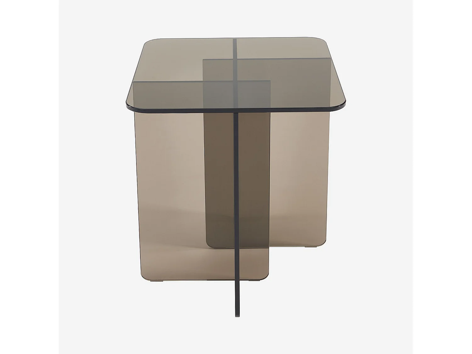 Table d'appoint en verre trempé - Brun cendré - Design by Céline Mognon Fichet