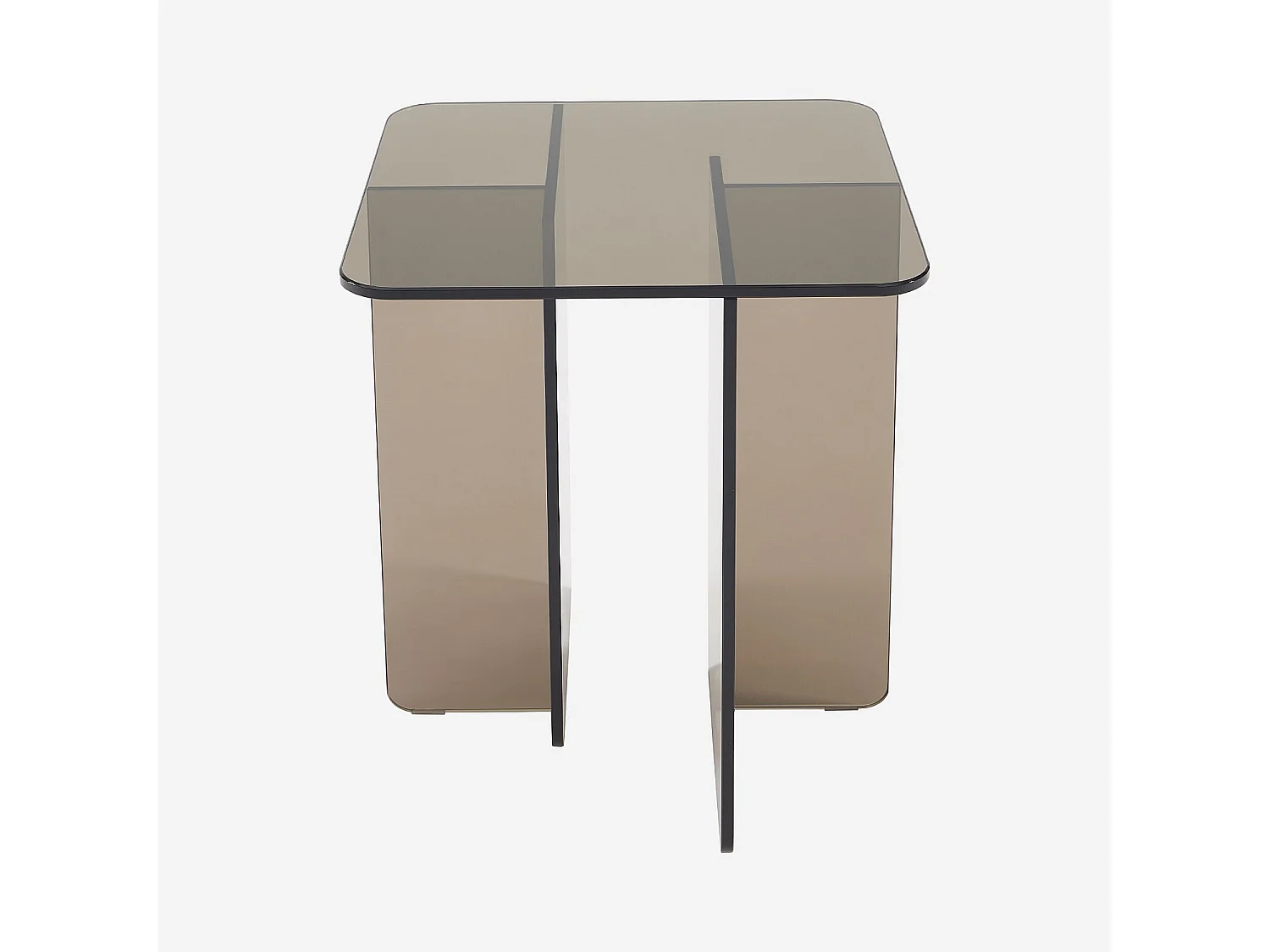 Table d'appoint en verre trempé - Brun cendré - Design by Céline Mognon Fichet