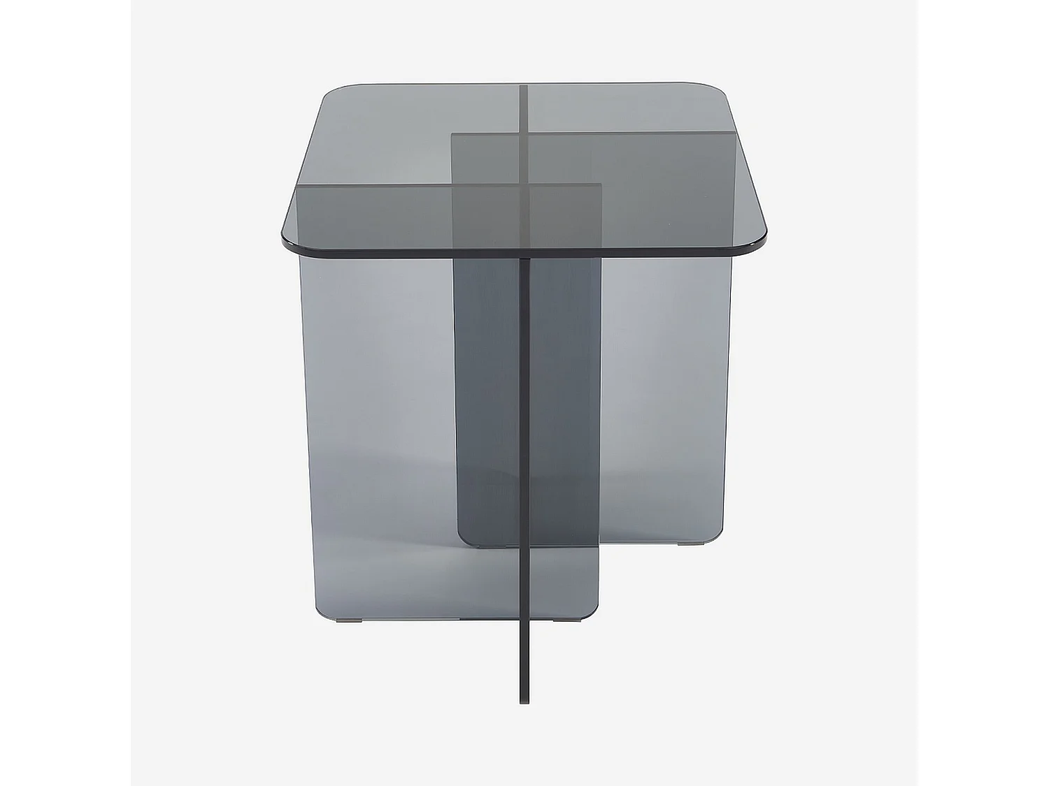 Table d'appoint en verre trempé - Gris fumé - Design by Céline Mognon Fichet