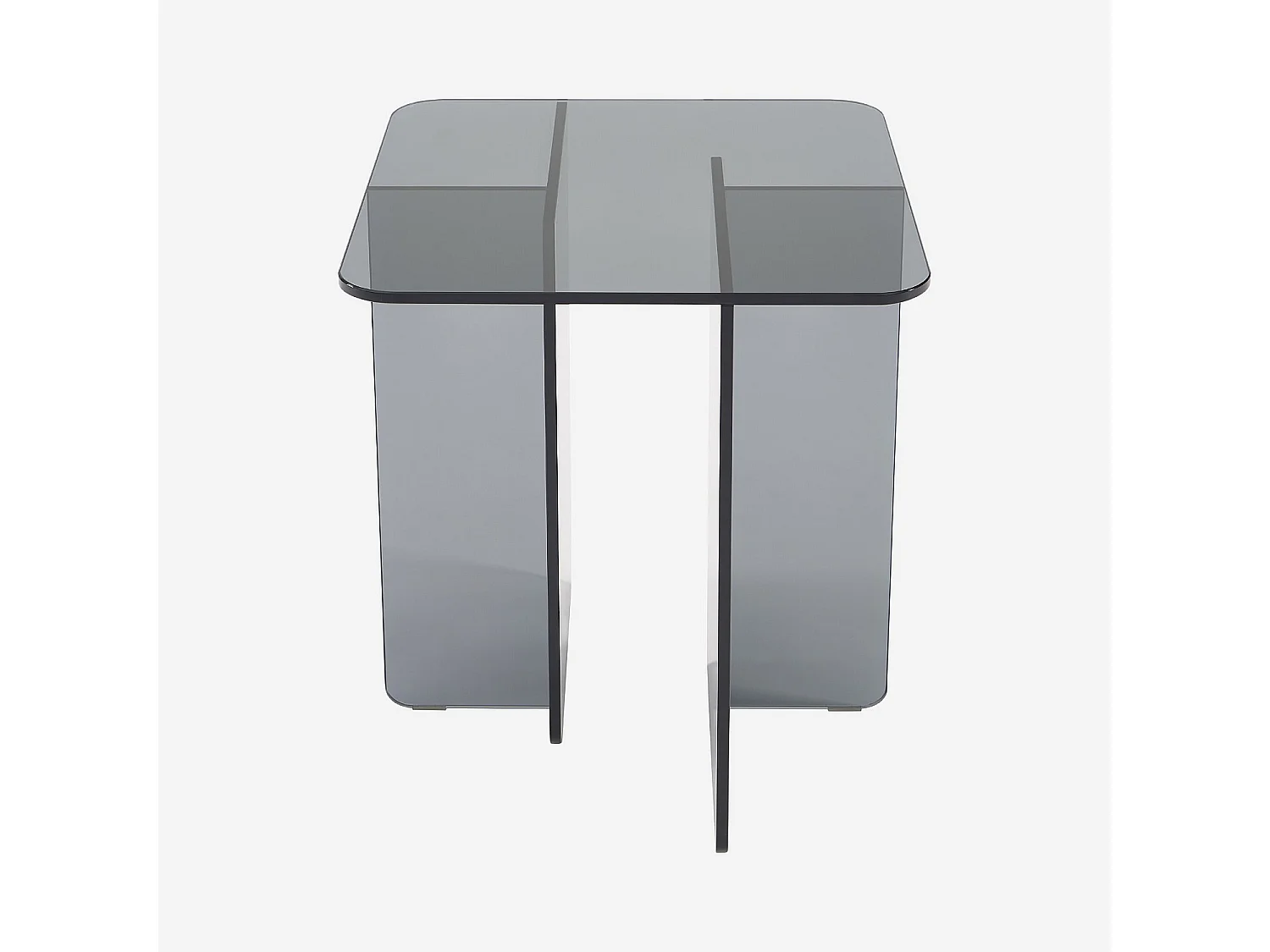 Table d'appoint en verre trempé - Gris fumé - Design by Céline Mognon Fichet