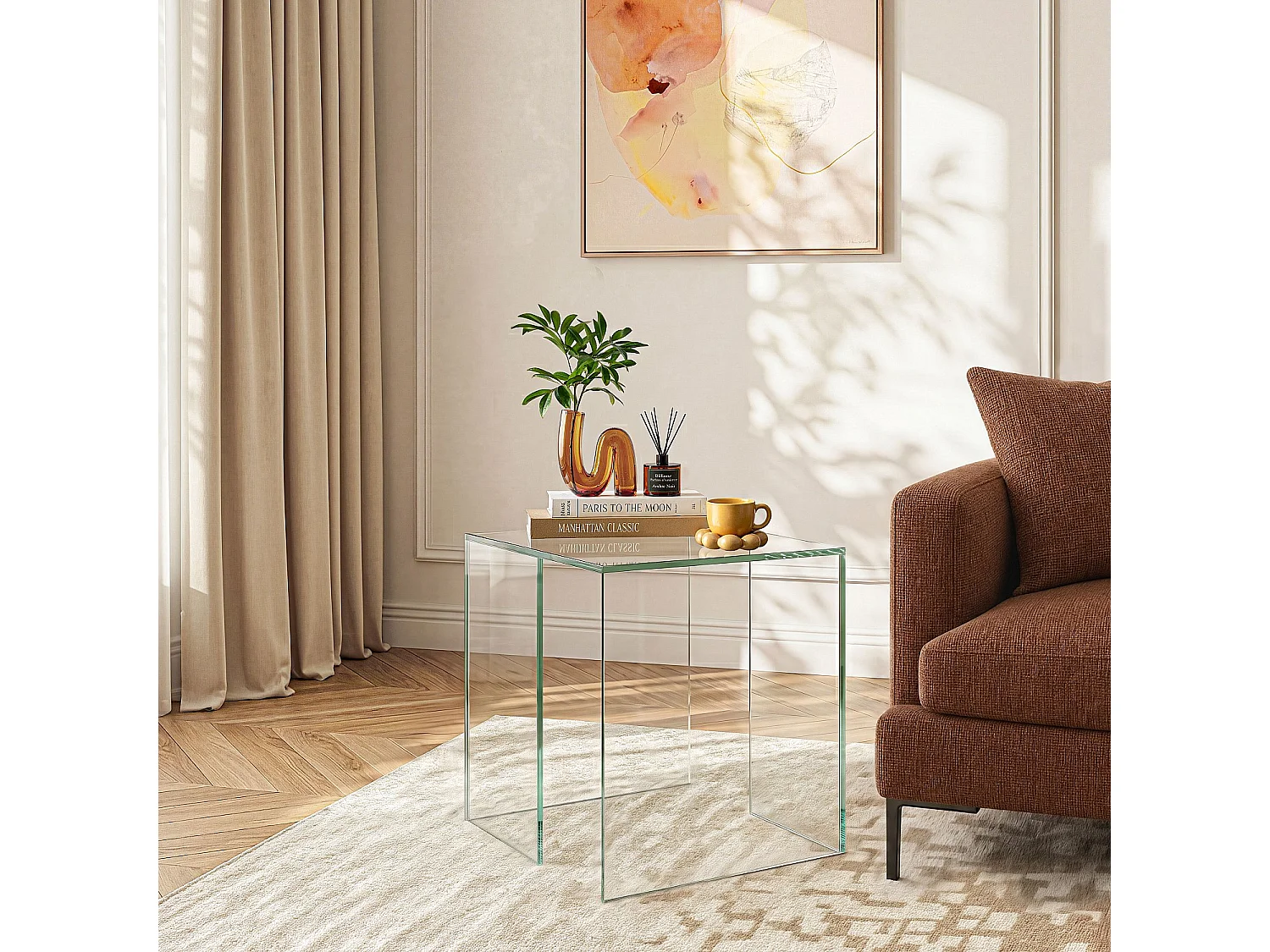 Habitat - Table d'appoint en verre trempé - Transparent - Design by Céline Mognon Fichet ALYSSA