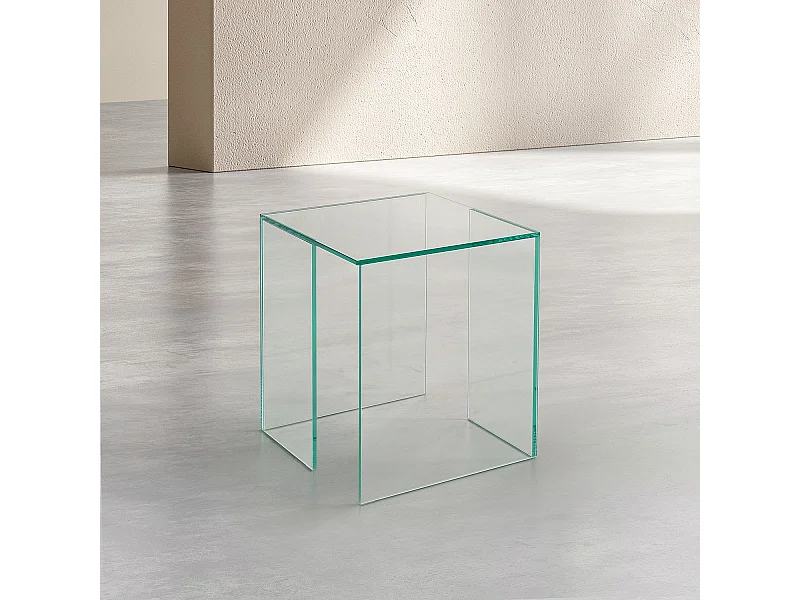 Habitat - Table d'appoint en verre trempé - Transparent - Design by Céline Mognon Fichet - Alyssa