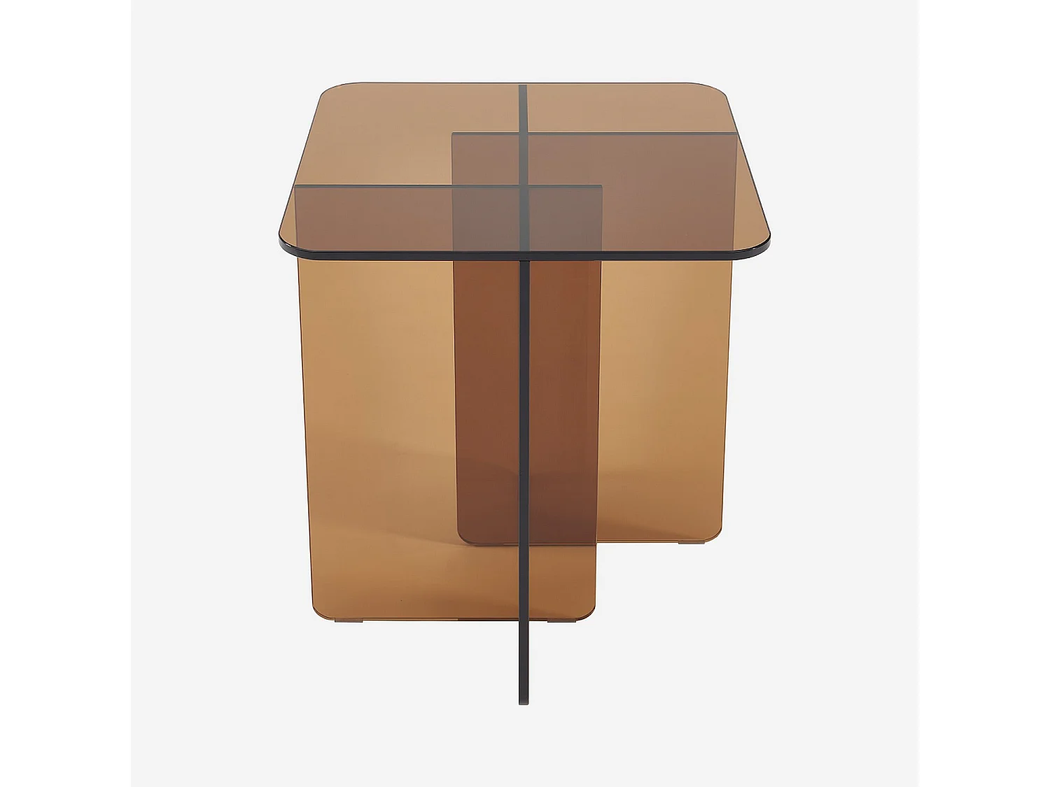 Habitat - Table d'appoint en verre trempé - Marron ambré - Design by Céline Mognon Fichet - Zelie