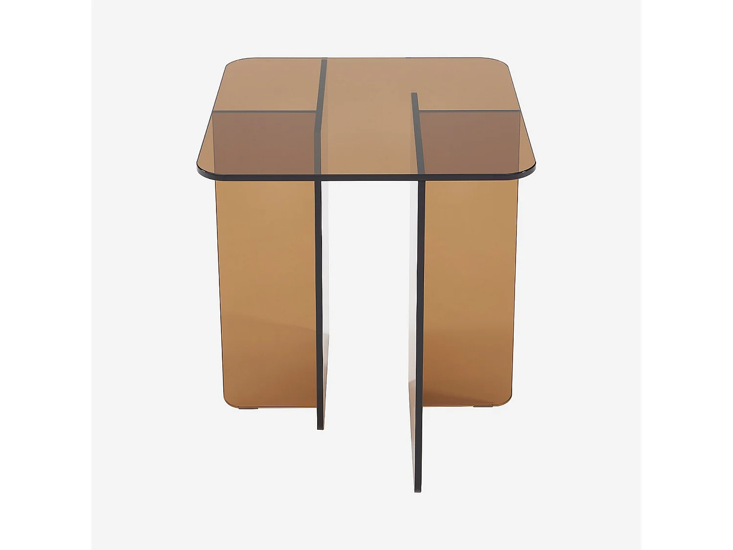 Table d'appoint en verre trempé - Marron ambré - Design by Céline Mognon Fichet