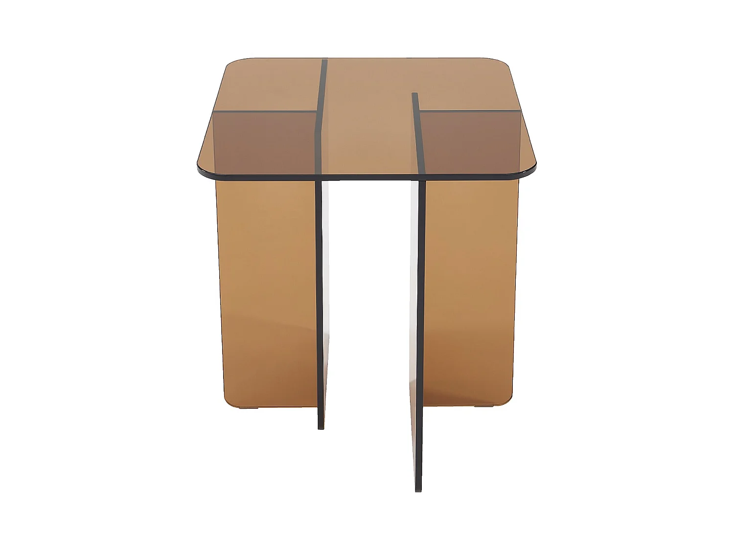 Habitat - Table d'appoint en verre trempé - Marron ambré - Design by Céline Mognon Fichet - Zelie
