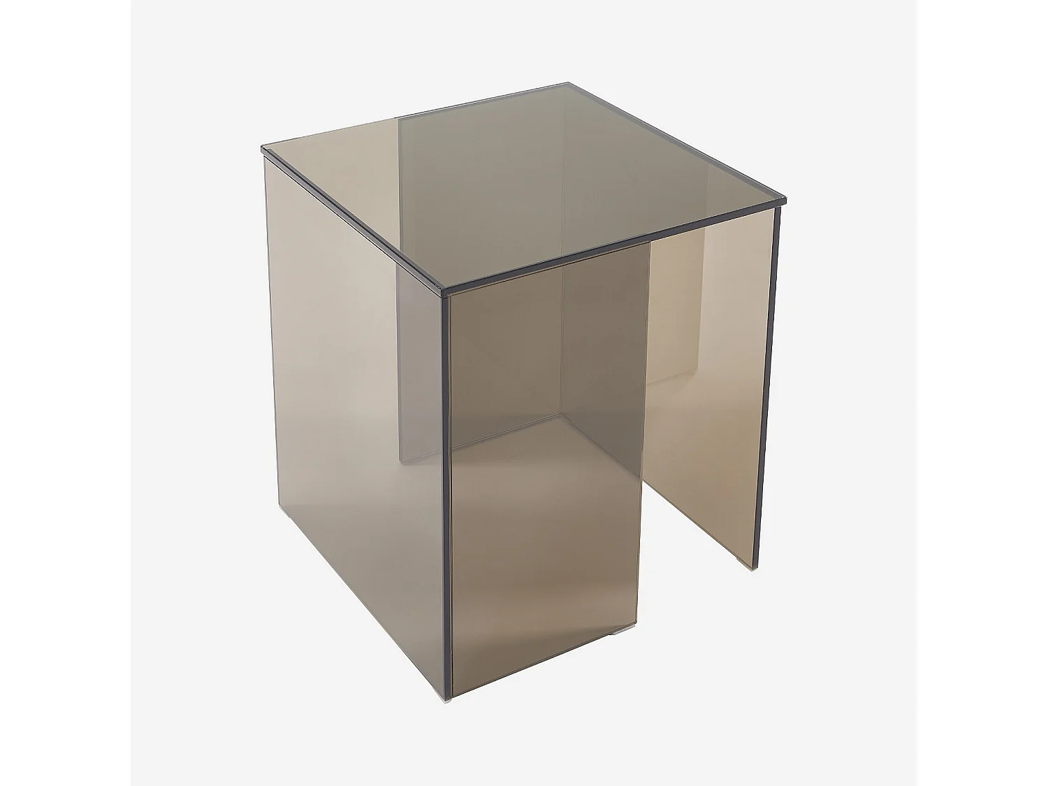 Table d'appoint en verre trempé - Brun cendré - Design by Céline Mognon Fichet