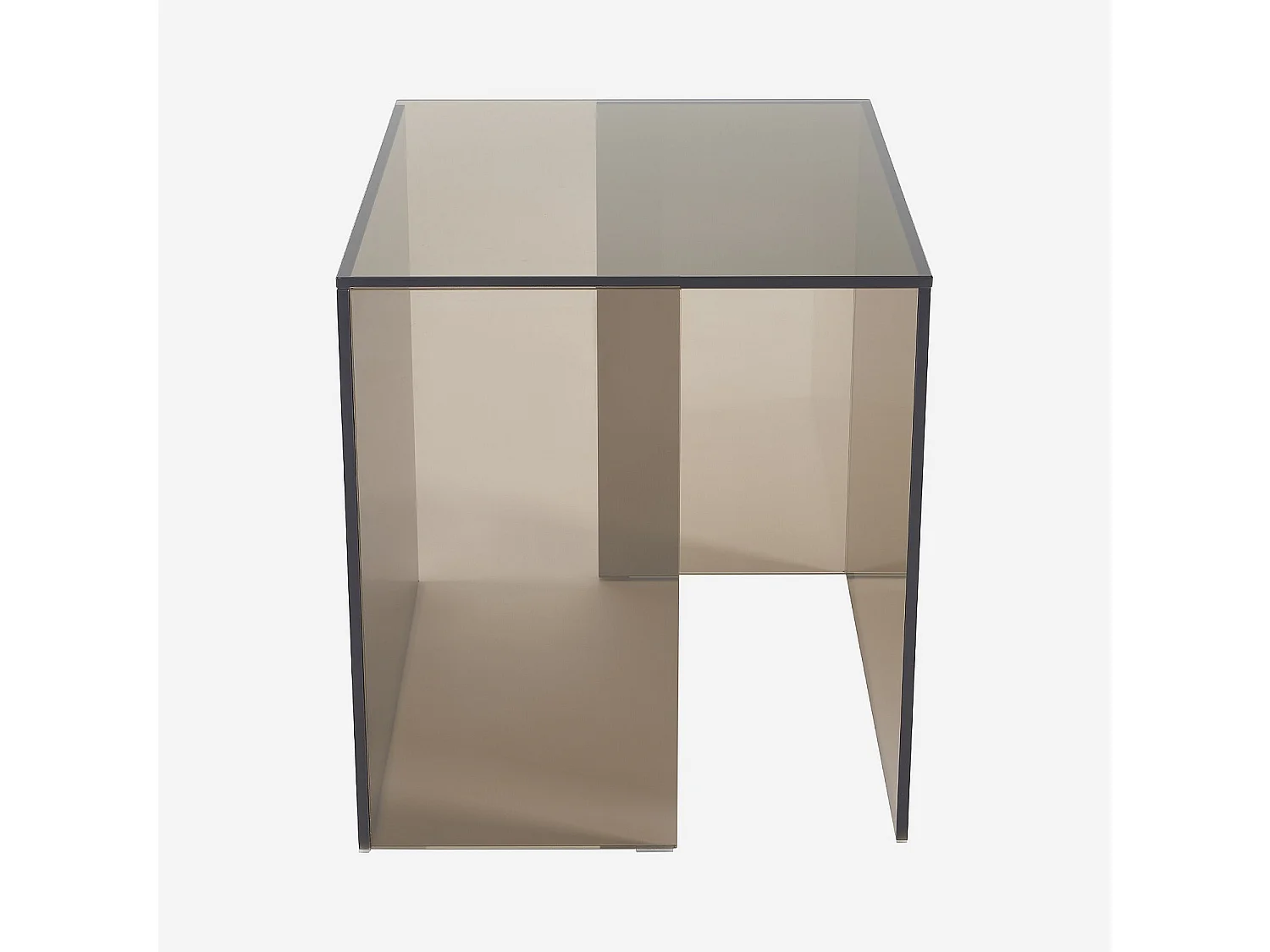 Table d'appoint en verre trempé - Brun cendré - Design by Céline Mognon Fichet