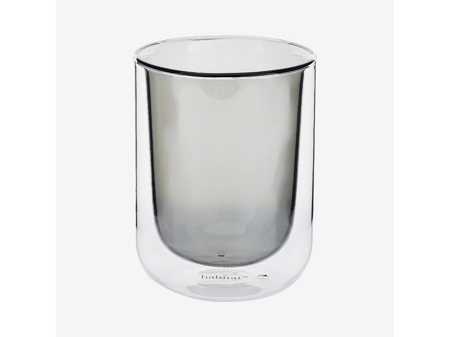 Lot de 2 tasses double paroi en verre - 20 cl  - Gris