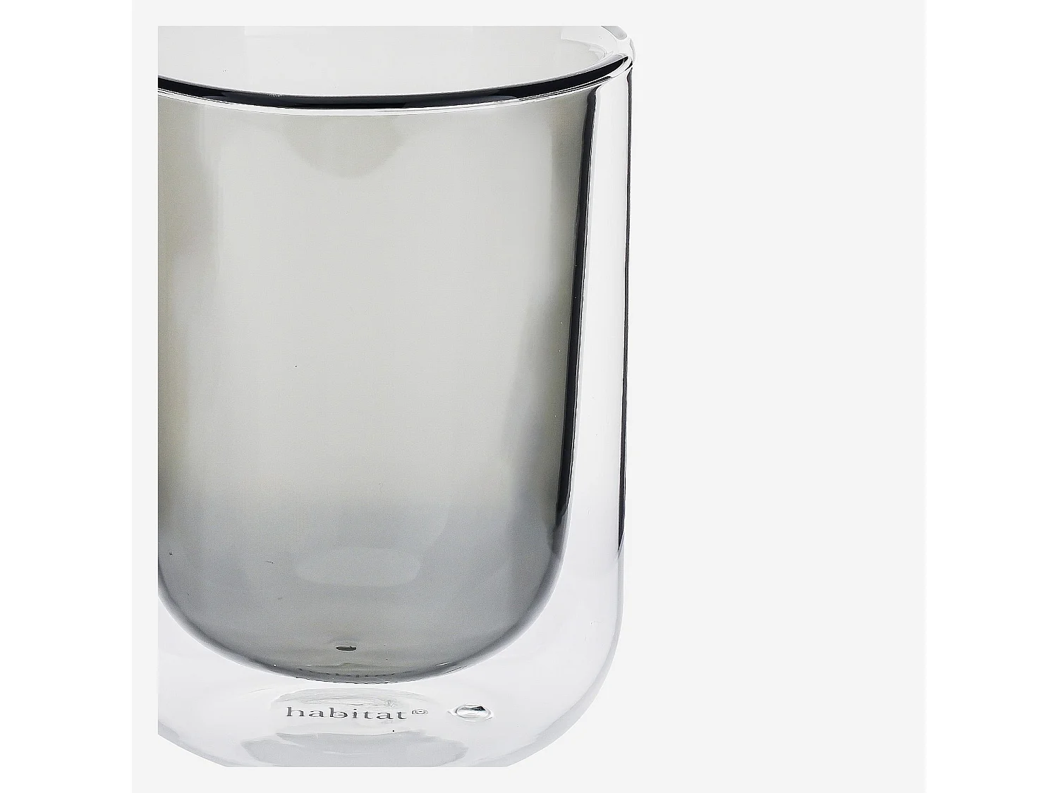 Lot de 2 tasses double paroi en verre - 20 cl  - Gris