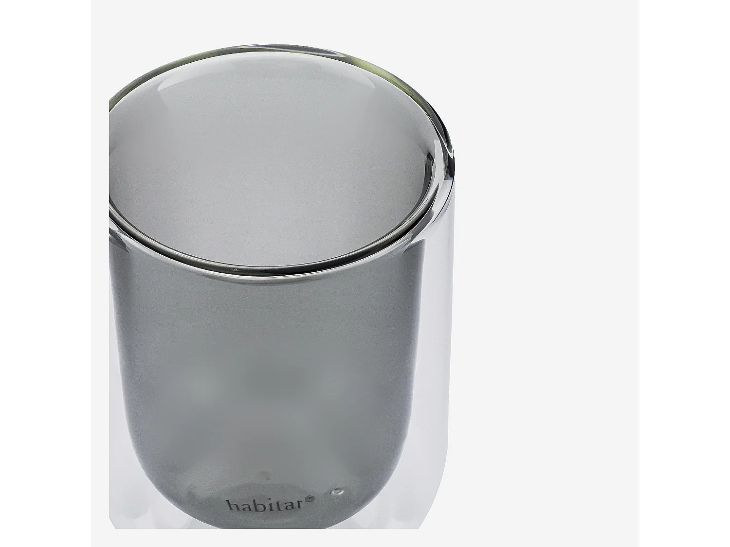 Lot de 2 tasses double paroi en verre - 20 cl  - Gris